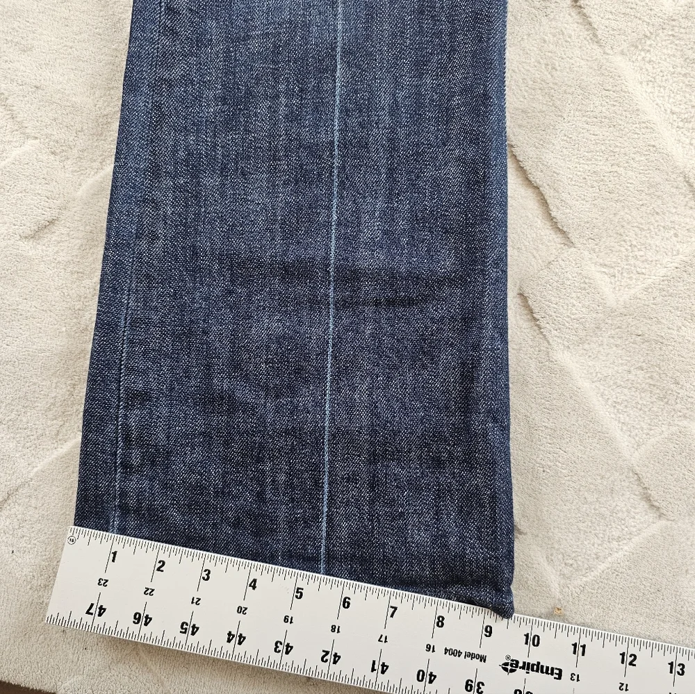 7 For All Mankind A Pocket Boot Cut Jeans Womens 31 Dark Wash Whiskered Cowgirl - Picture 7 of 10